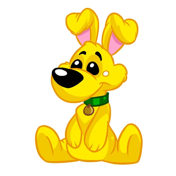 Juguete Amarillo Perro Sentado Ilustración Dibujos Animados — Foto de Stock