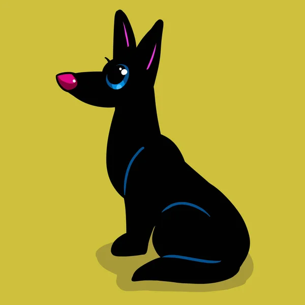 Иллюстрация Персонажа Чёрной Собаки — стоковое фото