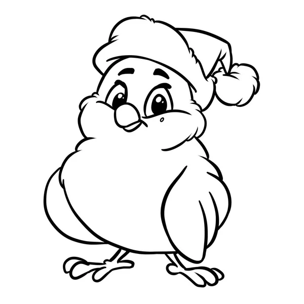 Küçük kış kuşu ispinozu karakteri Yeni yıl resimli çizgi film renklendirmesi