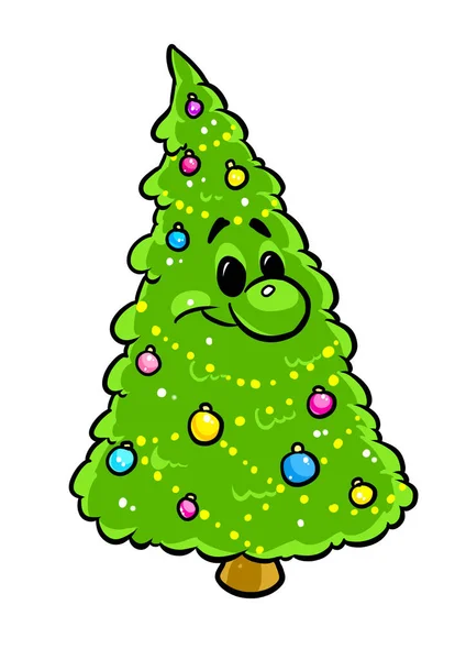 Little Tree New Year Character Greeting Card Illustration Cartoon — Stock Photo, Image
