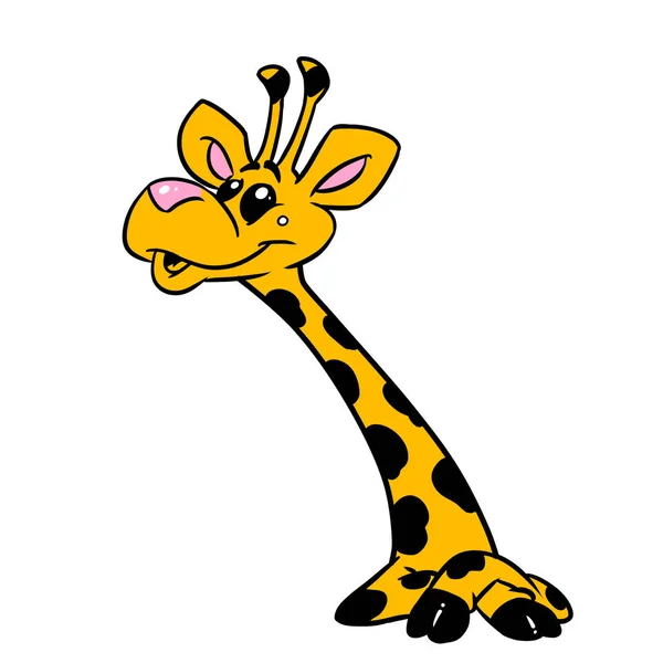 Portret Giraffe Karakter Dier Illustratie Cartoon — Stockfoto