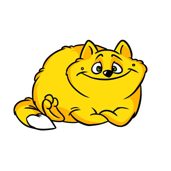 Buon Gatto Bugie Personaggio Animale Illustrazione Cartone Animato — Foto Stock