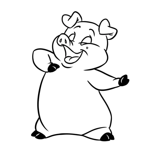 Pig Joy Song Character Animal Illustration Cartoon Coloring — Stock Photo, Image