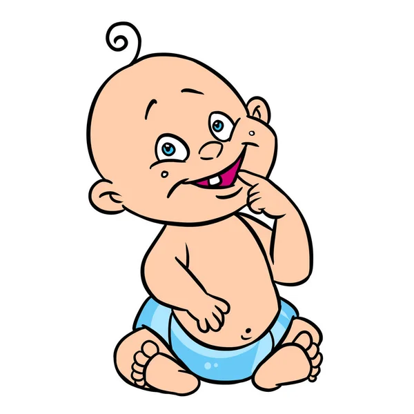 Bambino Bambino Bambino Sorpresa Sorriso Illustrazione Cartone Animato — Foto Stock