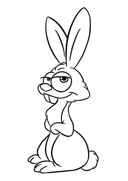 Rabbit Looking Big Eyes Character Animal Illustration Cartoon Coloring — Stock Photo, Image