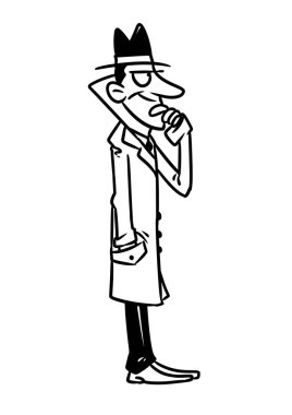 Adam özenle karakter çizimi karikatür hatlarına bakıyor.