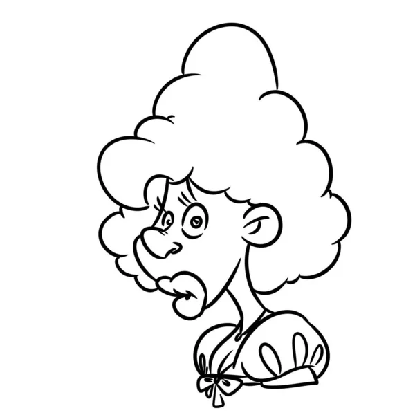 Portrait Parody Woman Surprise Character Illustration Cartoon Contour — Stock Photo, Image
