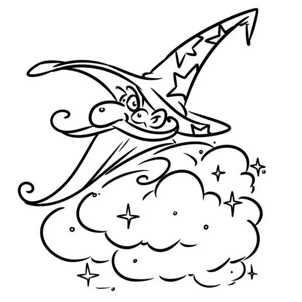 Portrait Wizard Magic Character Fairy Tale Illustration Cartoon Contour — Stock Photo, Image