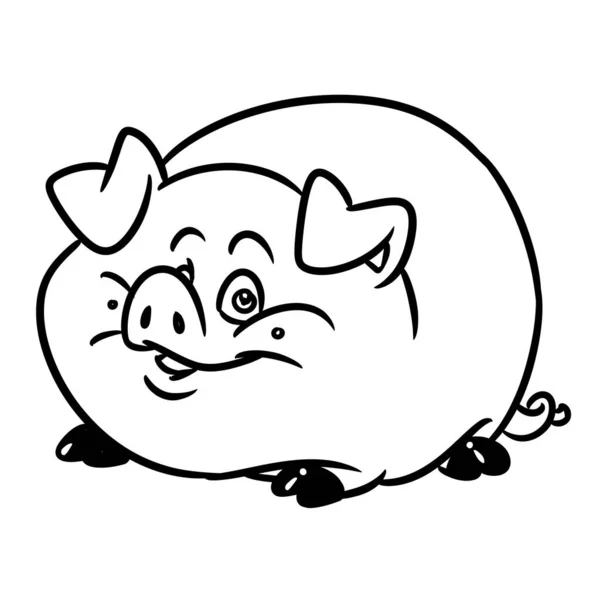 Little Fat Pig Illustration Cartoon Contour — Stock Photo, Image