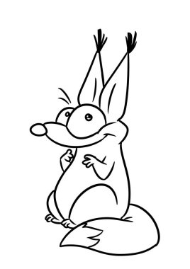 Sincap gülüşü, hayvan karakteri çizim çizgisi.