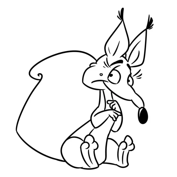 Ardilla Animal Ilustración Línea Contorno Dibujos Animados — Foto de Stock