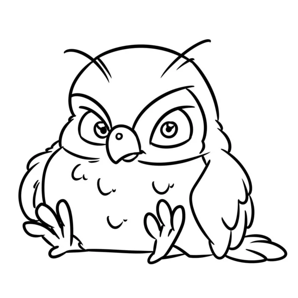 Owl Bird Illustration Cartoon Contour Line — Stock Photo, Image