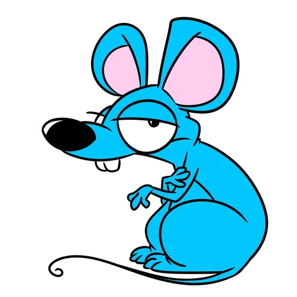Pequeño Ratón Azul Parodia Ilustración Dibujos Animados — Foto de Stock