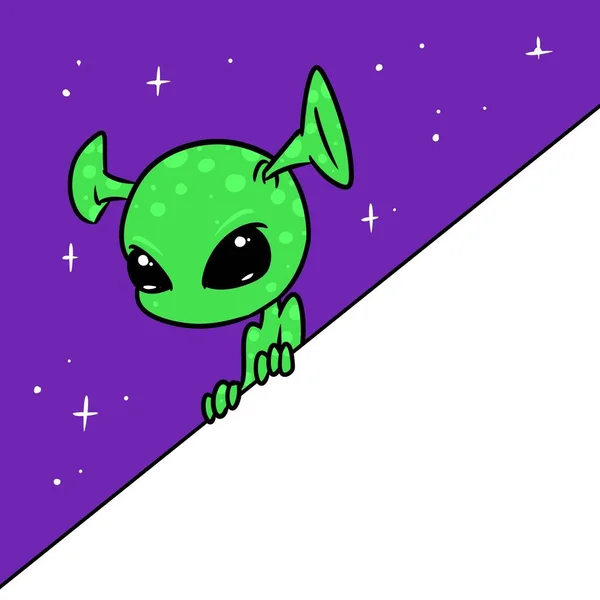 Alien Spazio Personaggio Illustrazione Cartone Animato — Foto Stock