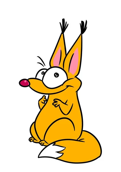 松鼠模仿动物人物形象卡通画 — 图库照片