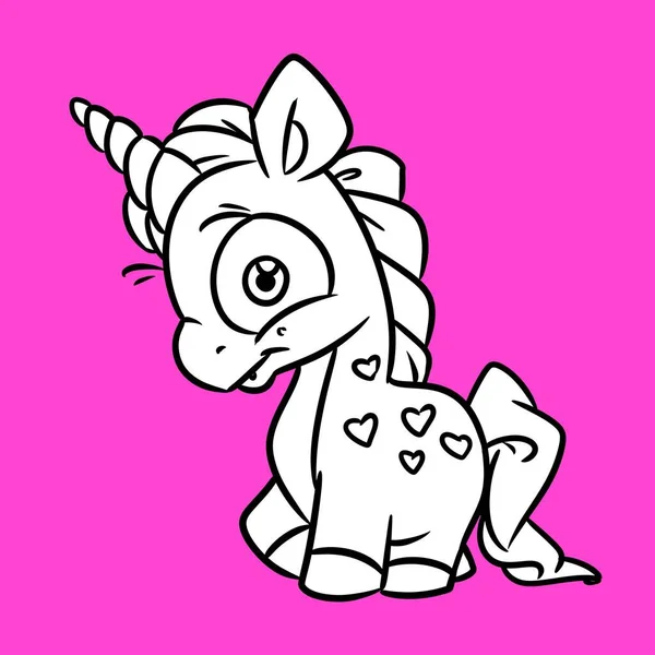 Pequeno Pônei Personagem Animal Ilustração Desenho Animado — Fotografia de Stock