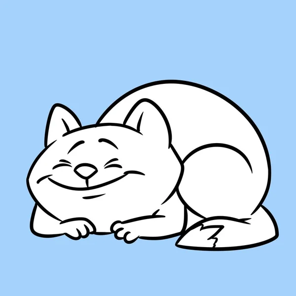 Kot Spać Odpoczynek Zwierzę Charakter Ilustracja Kreskówka — Zdjęcie stockowe
