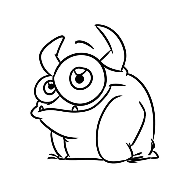Monstro Personagem Guardião Ilustração Desenho Animado — Fotografia de Stock