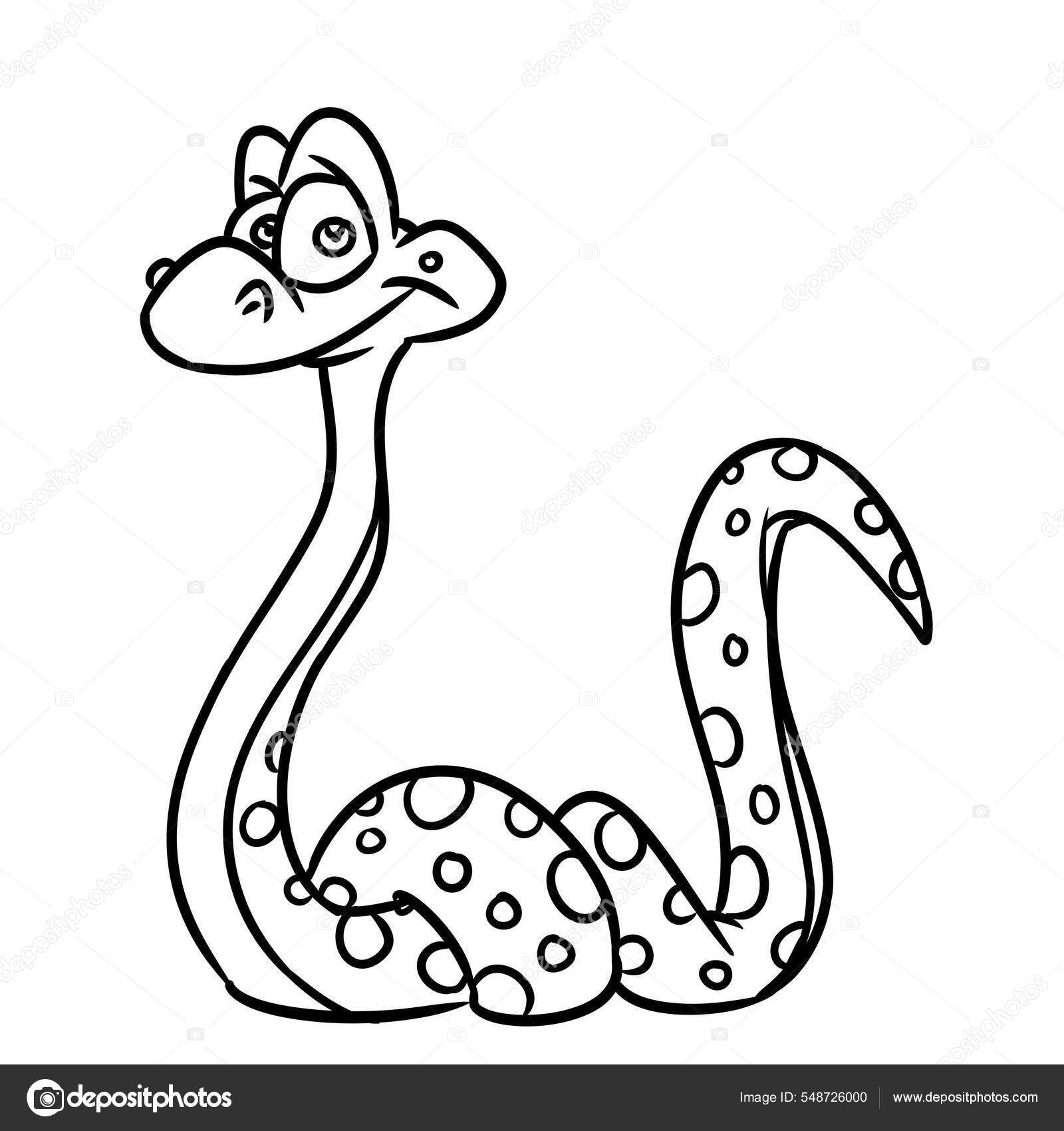 Desenho de cobra para colorir animal. Réptil cobra - Desenhos Para