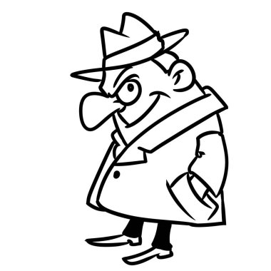 Erkek duygu şüphesi parodi karakter çizimi karikatürü