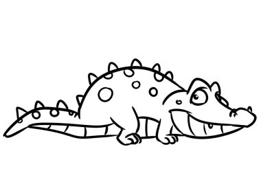 Timsah yalanları gülümseme dinlenme sürüngen çizim çizgi filmi