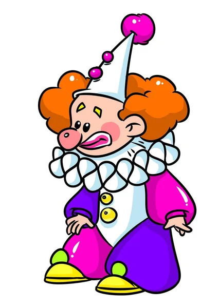 Clown Circus Kunstenaar Karakter Geïsoleerde Illustratie Cartoon — Stockfoto