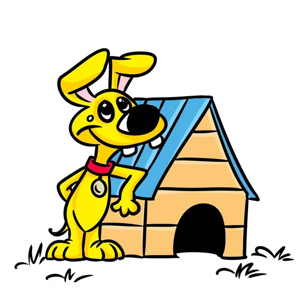 Perro Casa Alegría Animal Carácter Ilustración Dibujos Animados — Foto de Stock