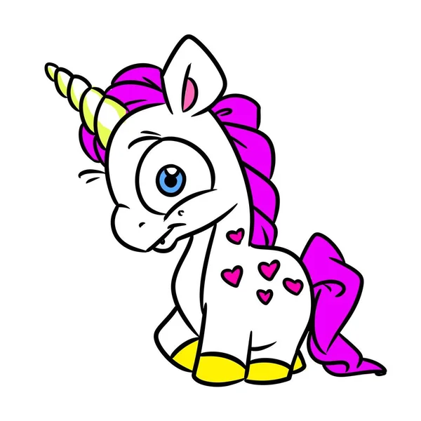 Little Horse Pony Unicorn Animal Illustration Cartoon — Stock Photo, Image