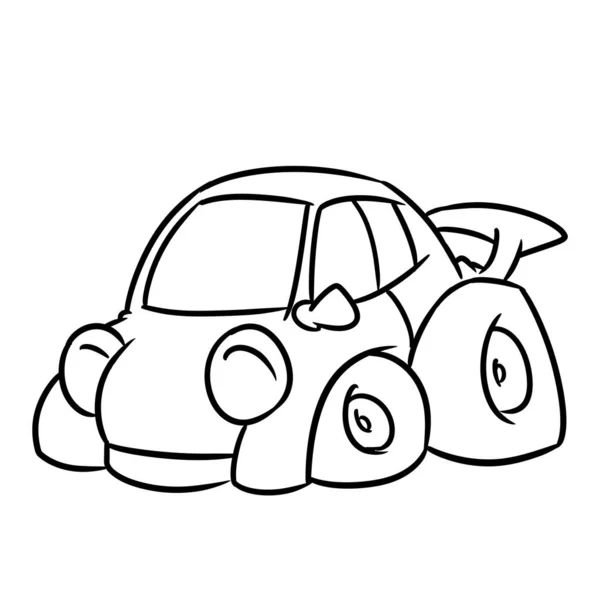 Small Car Parody Transport Outline Illustration Cartoon — Stock Photo, Image