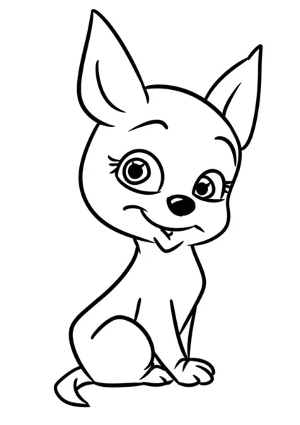 Piccola Bella Ragazza Cane Personaggio Cucciolo Illustrazione Cartone Animato — Foto Stock