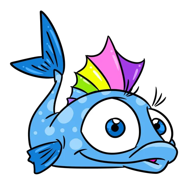 Beautiful Fish Rainbow Smile Character Illustration Cartoon — Stock Photo, Image