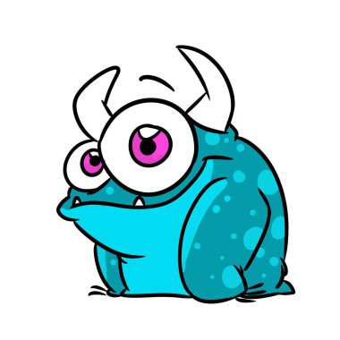 Canavar korku canavar karakter çizim çizgi film