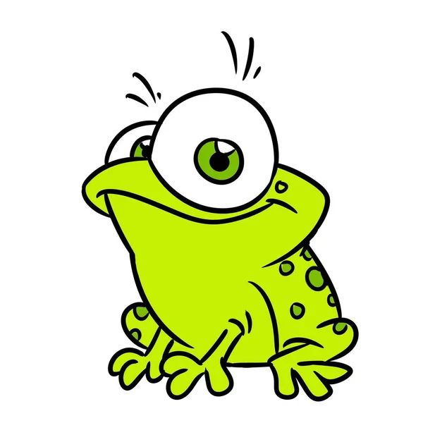 Animal Grenouille Personnage Vert Sourire Illustration Dessin Animé — Photo