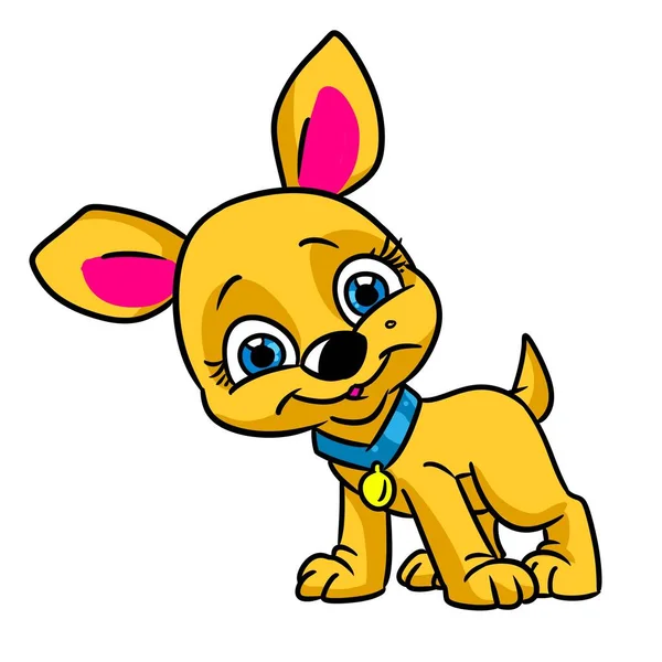 Pequeño Perro Hermoso Cachorro Niña Ilustración Dibujos Animados — Foto de Stock