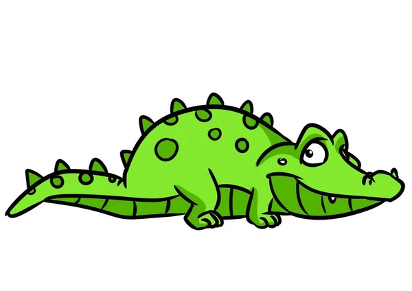 Crocodile Vert Personnage Reptile Animal Illustration Dessin Animé — Photo