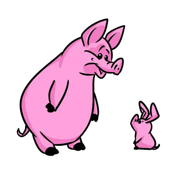 Porc Petit Porc Animal Ferme Illustration Dessin Animé — Photo