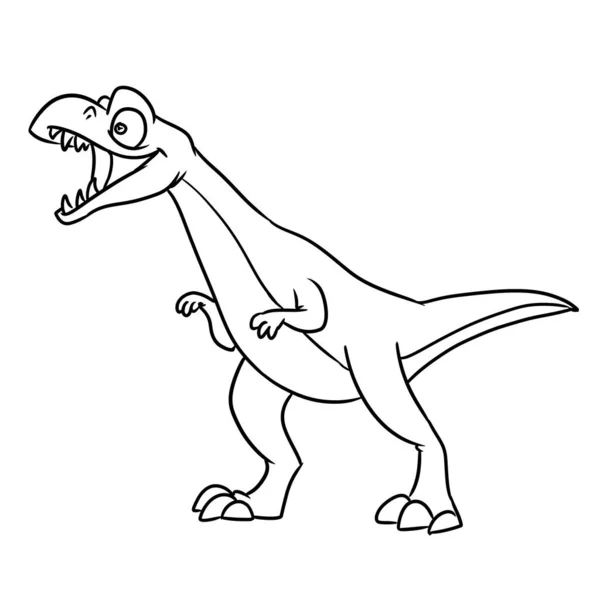 Динозавр Хижак Ящірка Юрська Ілюстрація Мультяшна Розмальовка — стокове фото