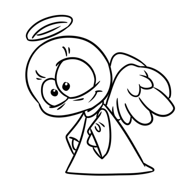 Маленький Персонаж Ангел Релігія Ілюстрація Мультфільм Розмальовка — стокове фото