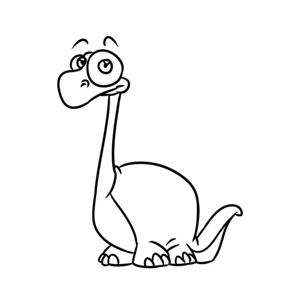 Caractère Dinosaure Animal Illustration Jurassique Dessin Animé Coloriage — Photo