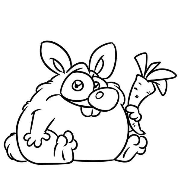 ウサギの脂肪パロディーキャラクター動物イラスト漫画の着色 — ストック写真