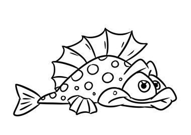 Balık parodisi karakter hayvan çizimi çizgi film renkleri