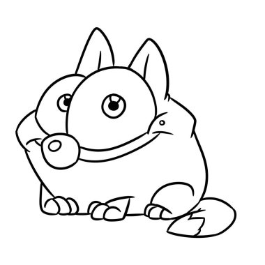 Gülen kedi karakteri parodisi oturmuş hayvan çizimi karikatür rengi