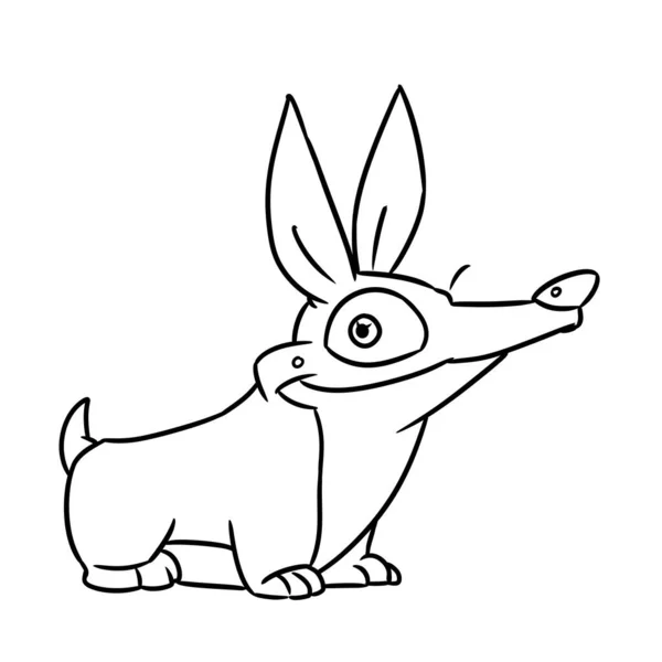 Pes Parodie Corgi Charakter Zvíře Ilustrace Kreslený Obrys Zbarvení — Stock fotografie