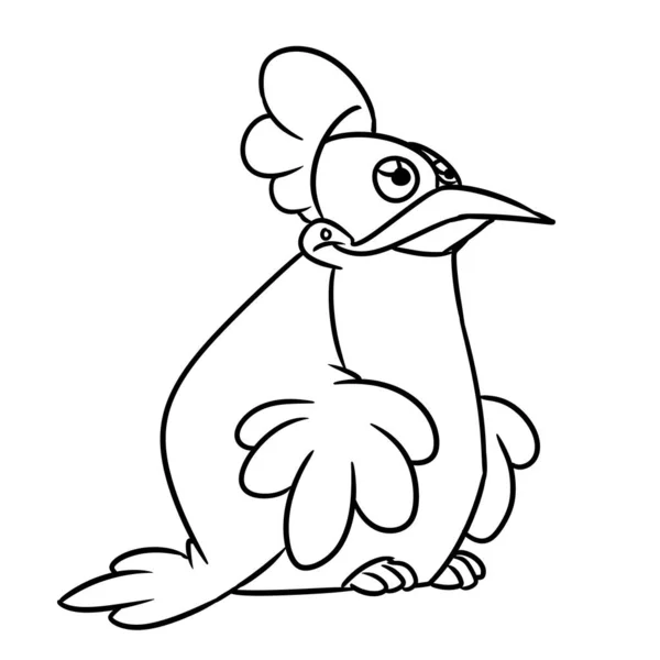 Pájaro Gallo Parodia Carácter Animal Ilustración Dibujos Animados Contorno Para —  Fotos de Stock