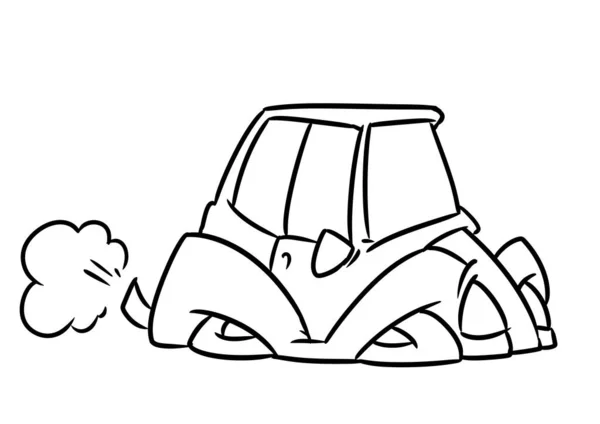 Carro Paródia Transporte Ilustração Desenho Animado Contorno Coloração — Fotografia de Stock