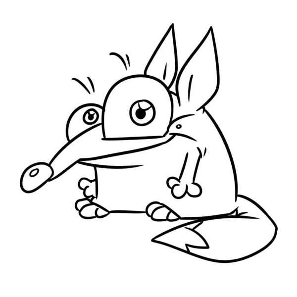 Fox Parodia Śmieszne Charakter Zwierzę Ilustracja Kreskówka Kontur Kolorowanki — Zdjęcie stockowe