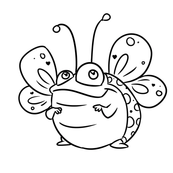 Kleine Kever Karakter Dier Insect Illustratie Cartoon Contour Kleuren — Stockfoto