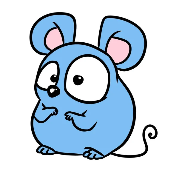 Malý Znak Myš Minimalismus Zvíře Ilustrace Karikatura — Stock fotografie