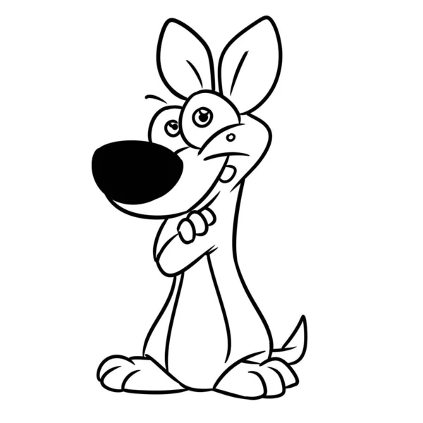 Cão Pequena Aparência Personagem Animal Ilustração Desenho Animado Contorno Coloração — Fotografia de Stock