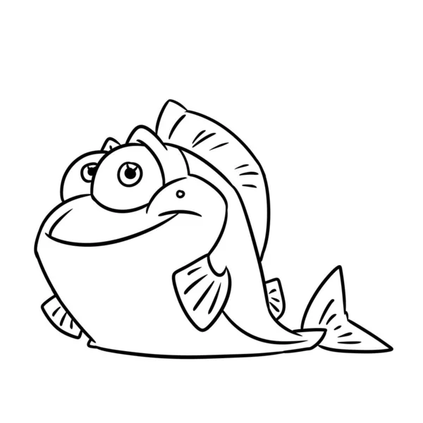 Poisson Mensonges Sourire Personnage Parodie Animal Illustration Dessin Animé Contour — Photo